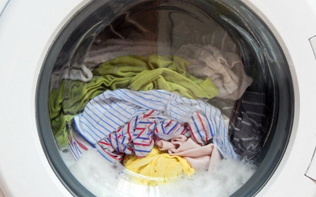 Clothes in a washing machine